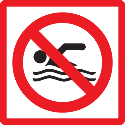 Let op: verboden te zwemmen